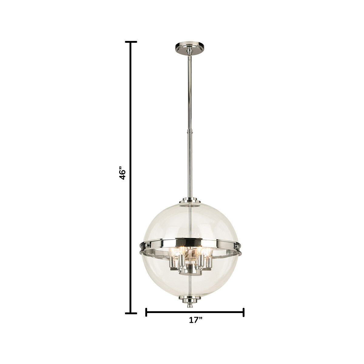 Cecilia 6 Light 17 inch Chrome Pendant Ceiling Light